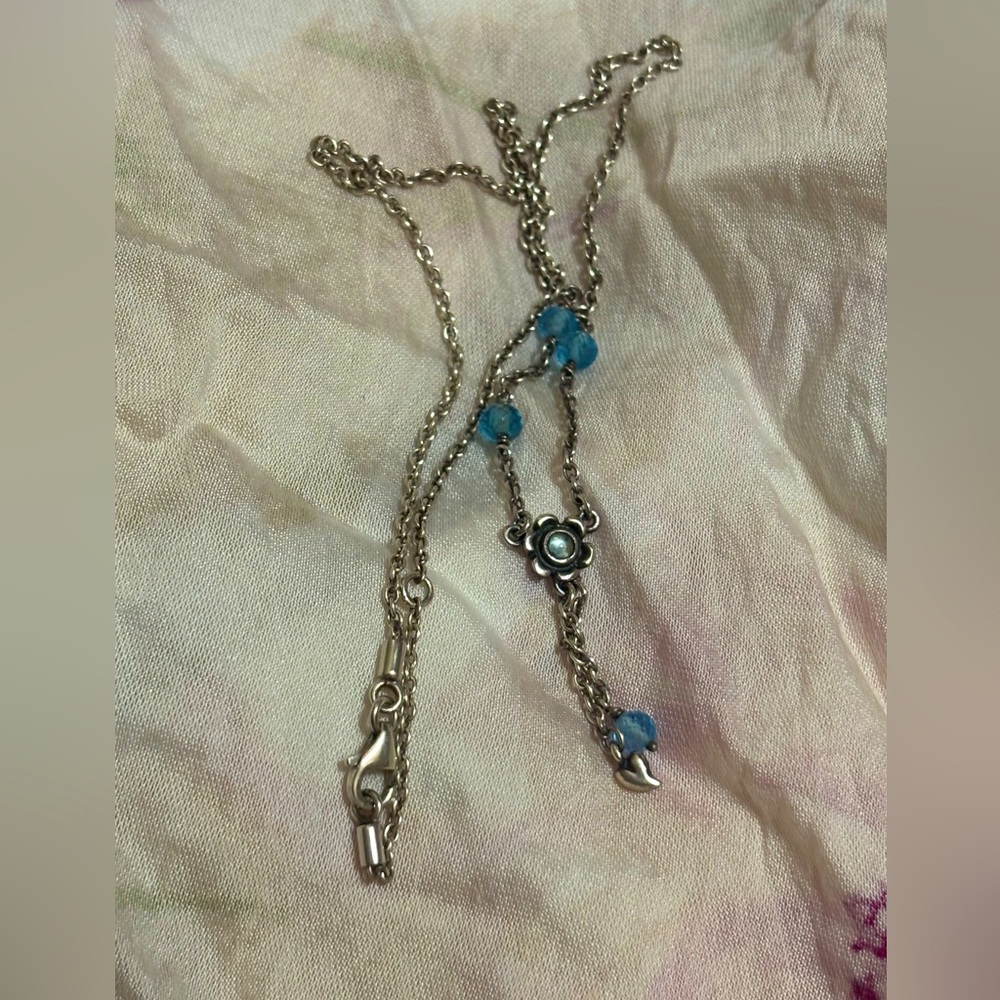Authentic Pandora Rare & Retired Blue Topaz necklace.